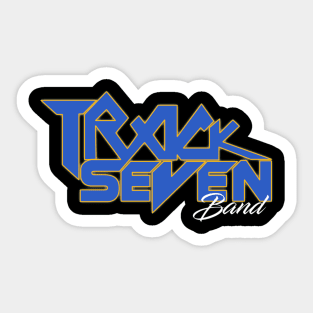 Deep Orange and Blue Track Seven Band Logo Sticker